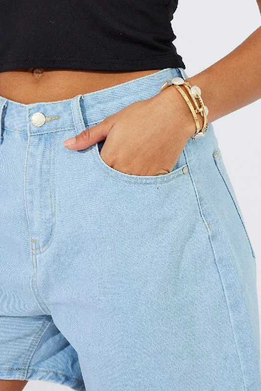 Denim Longline Denim Shorts