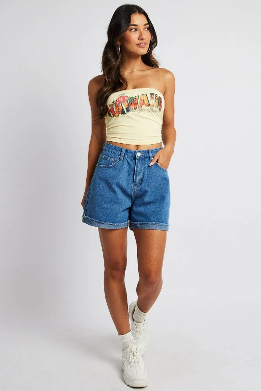 Denim Mom Denim Shorts High Rise