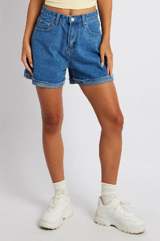 Denim Mom Denim Shorts High Rise