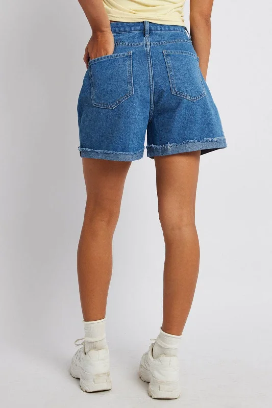 Denim Mom Denim Shorts High Rise