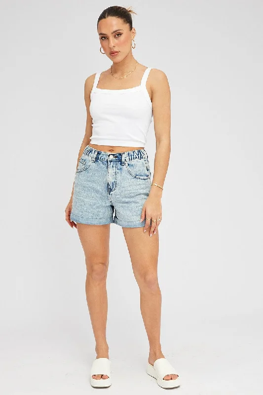 Denim Relaxed Denim Shorts