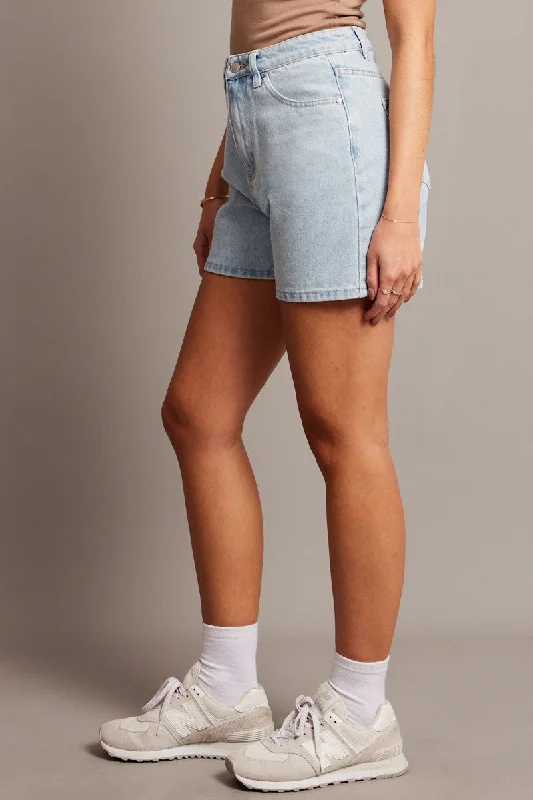 Denim Relaxed Short High Rise Longline