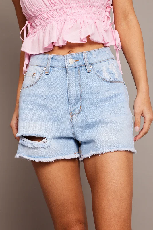 Denim Relaxed Shorts High Rise