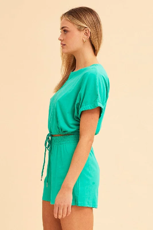 Green Jamie Pull On Lounge Short