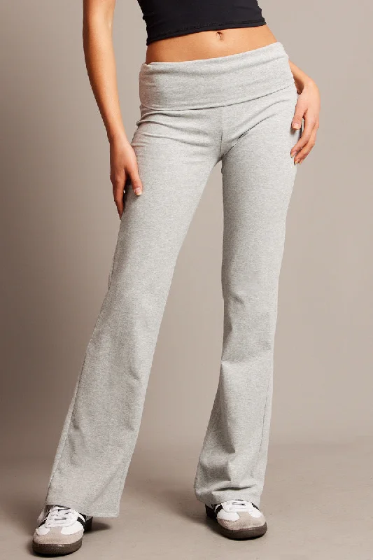 Grey Flare Leg Pants