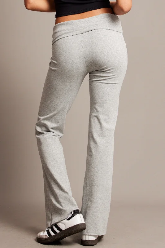 Grey Flare Leg Pants