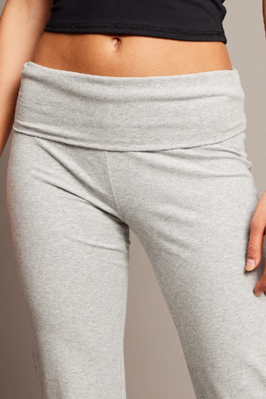 Grey Flare Leg Pants