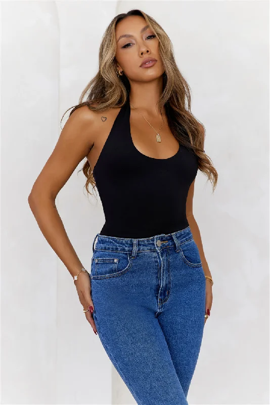 HELLO MOLLY BASE Going Viral Halter Top Black