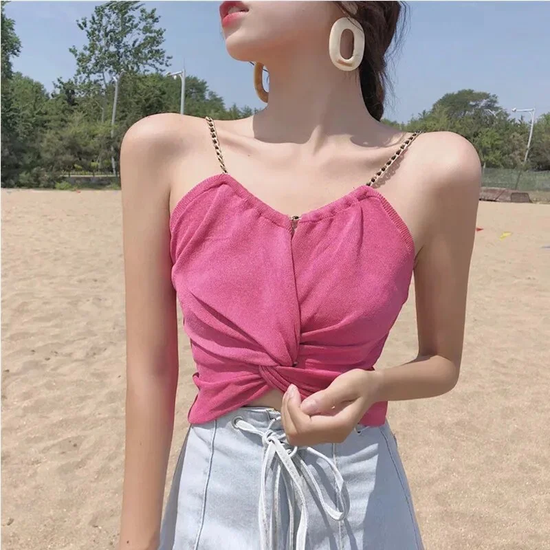 Chic Backless Chest Wrap Crop Top