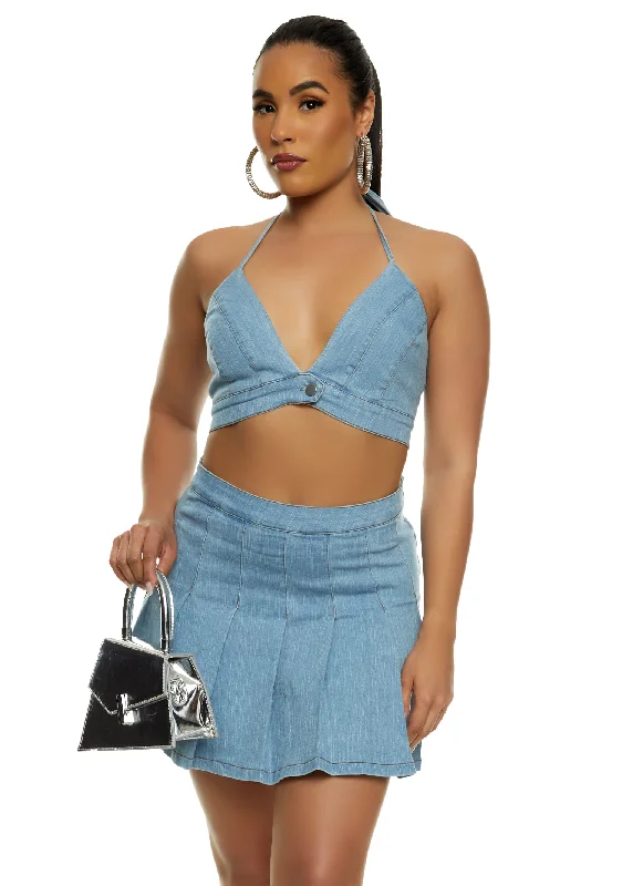 Haute Monde Denim Bralette