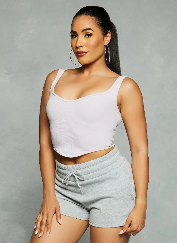 Seamless V Neck Cropped Tank Top