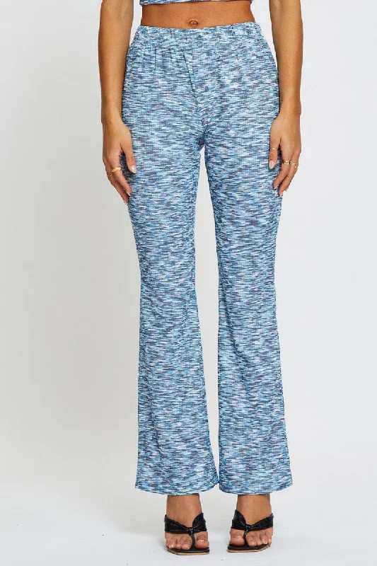 Multi Flare Pants Elastic Waist