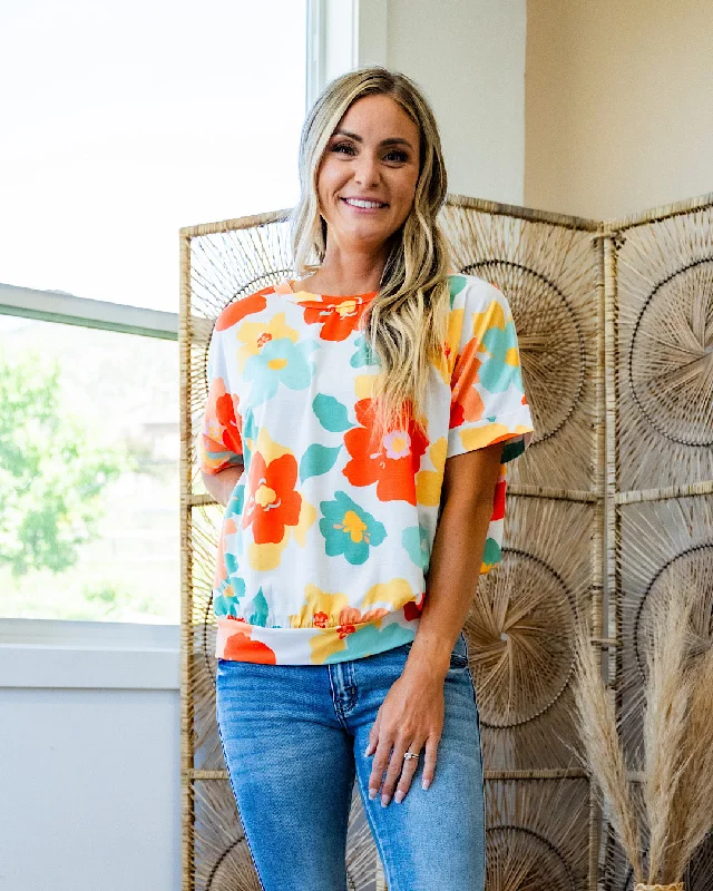 NEW! Julie Daisy Top - Coral & Mint