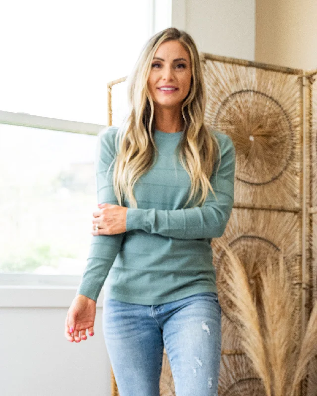 NEW! Margaret Wide Stripe Sweater - Aqua