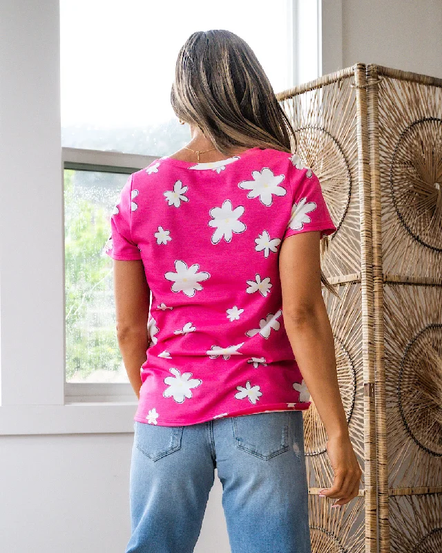 Rosie Hot Pink Daisy Top FINAL SALE