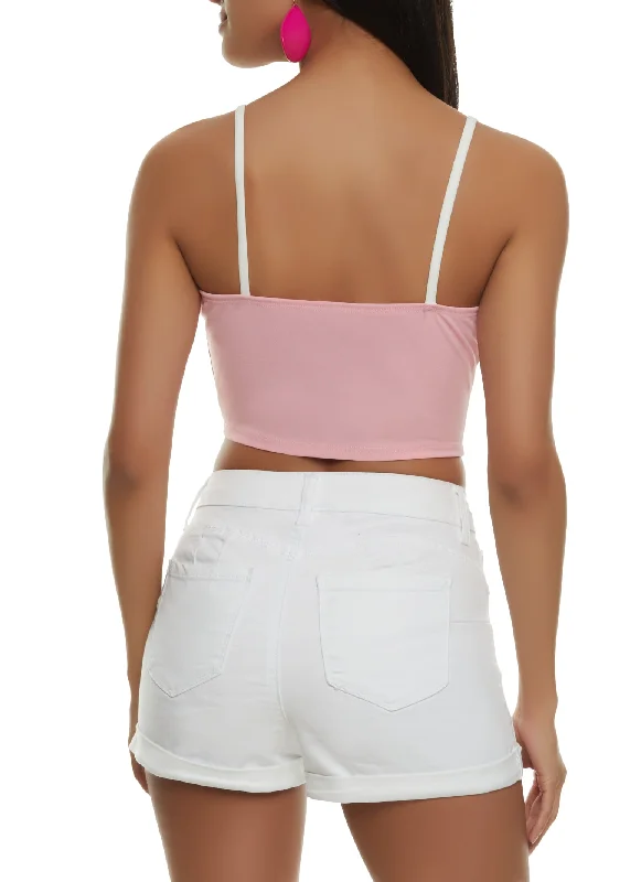 Contrast Trim Cami Bustier Top