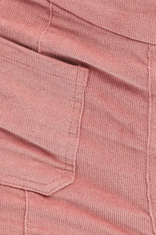 Pink Flare Leg Pants High Rise Corduroy