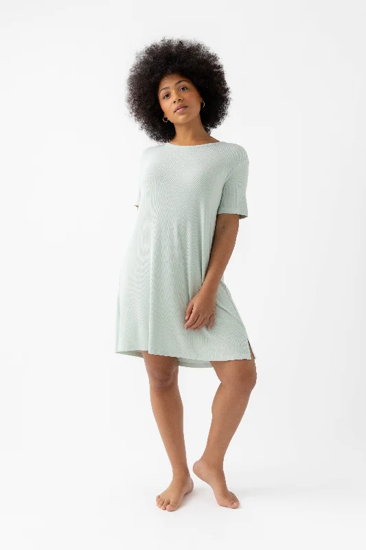 Women’s Bamboo Rib-Knit Boyfriend Sleep Dress