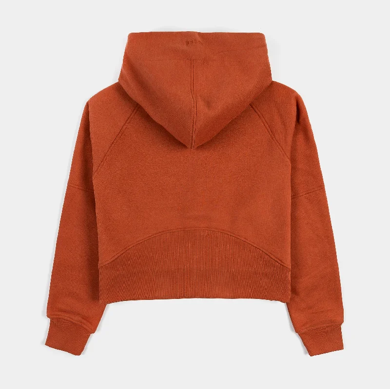 Logan Half Zip Womens Hoodie (Orange)