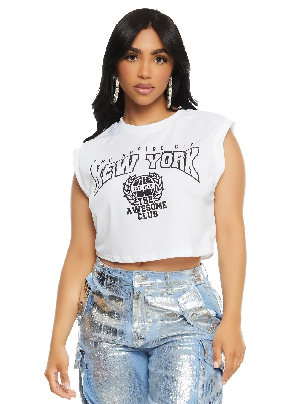 Jersey Mesh New York Graphic Tank Top