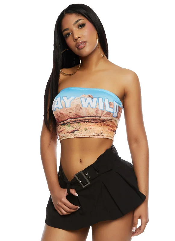 Stay Wild Graphic Tube Top