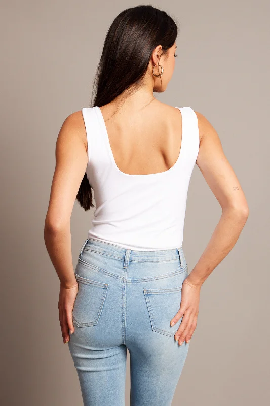 White Supersoft Bodysuit Sleeveless