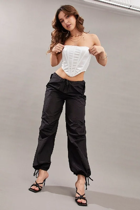 White Utility Relaxed Pant Low Rise