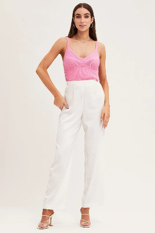 White Wide Leg Pant