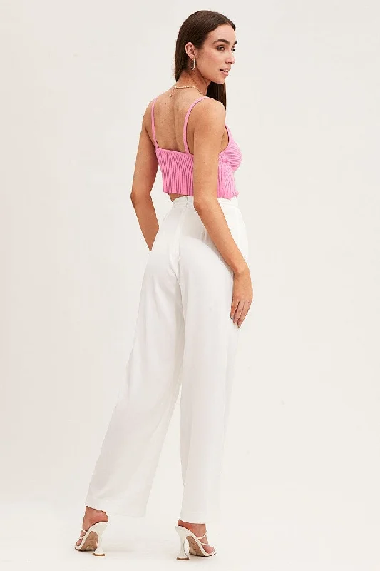 White Wide Leg Pant