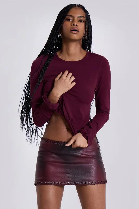 Wine Wings Mesh Top