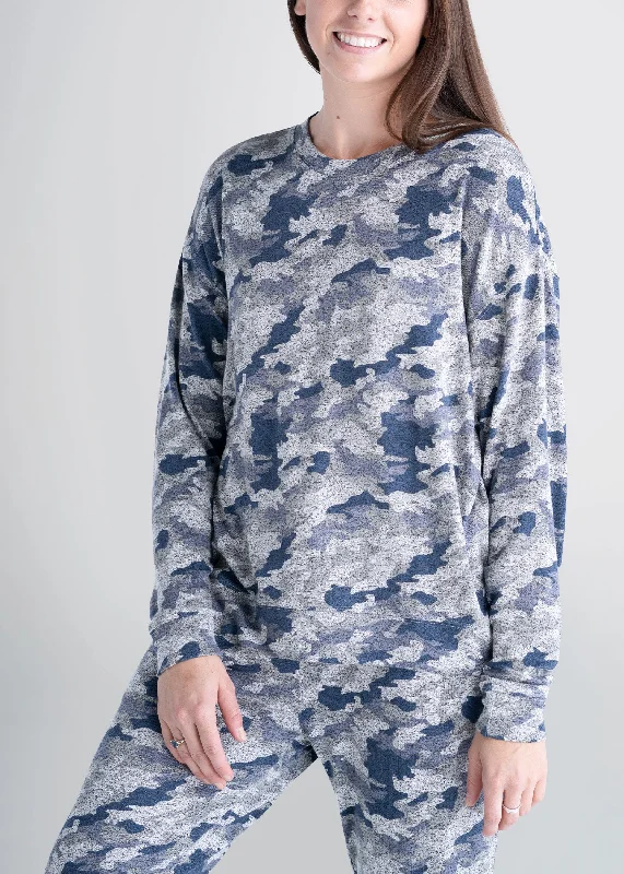 Women's Tall COZY Lounge Crewneck in Camo