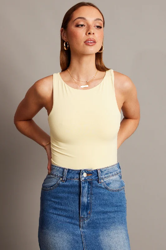 Yellow Supersoft Bodysuit Sleeveless