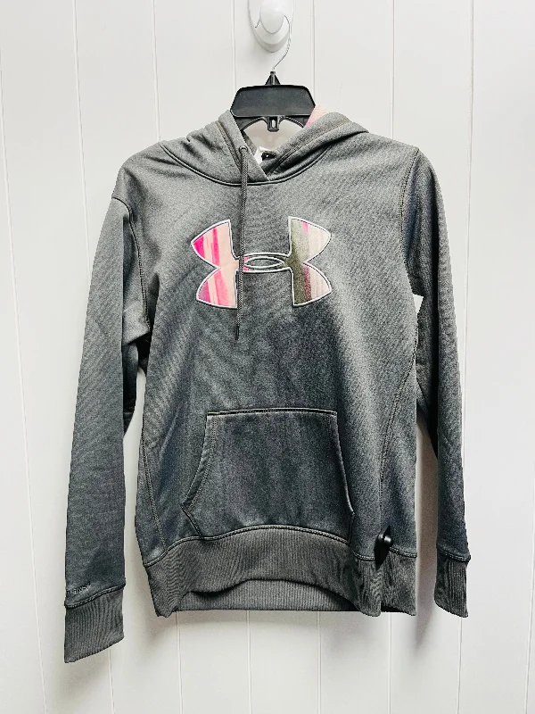 Athletic Sweatshirt Hoodie By Under Armour In Grey, Size: S