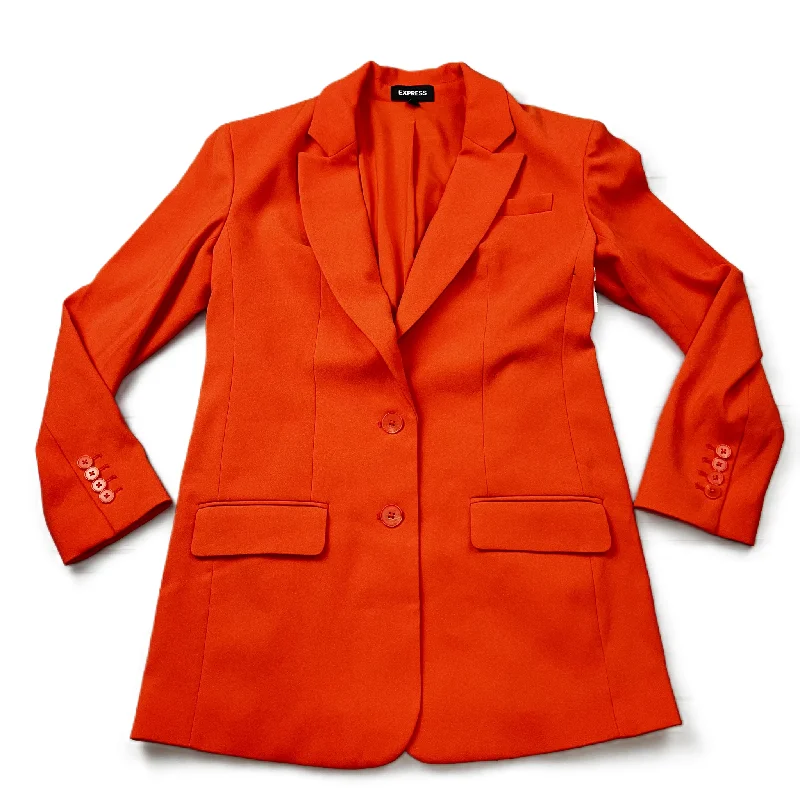 Blazer By Express In Orange, Size: Xs