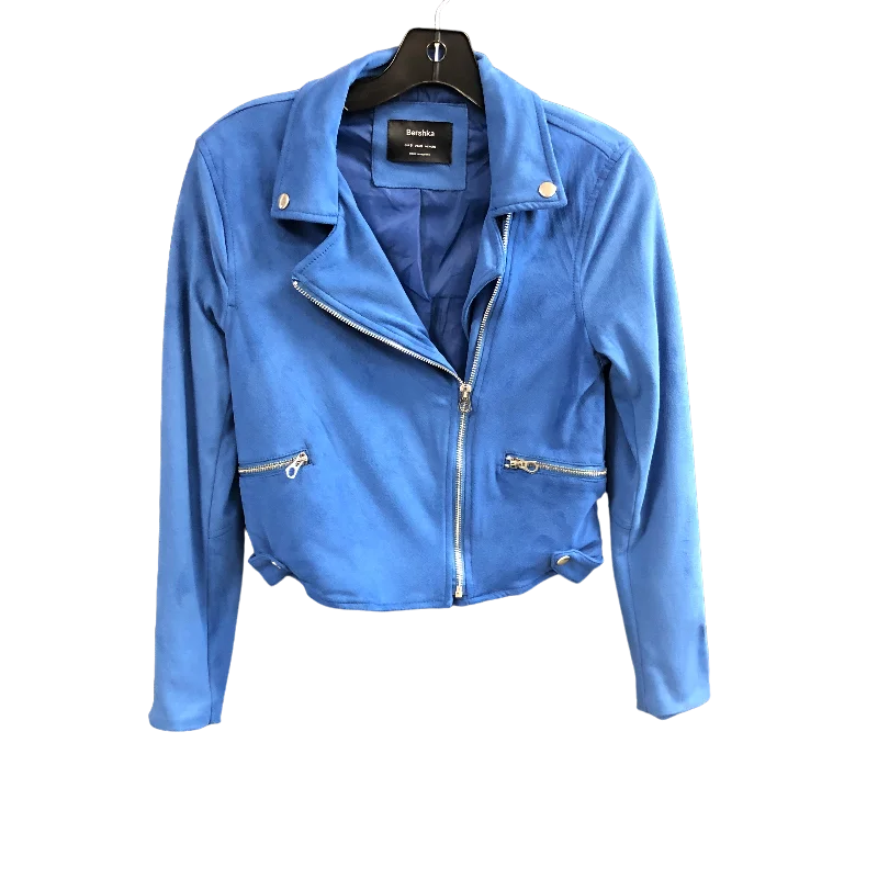 Jacket Moto By Bershka In Blue, Size: S