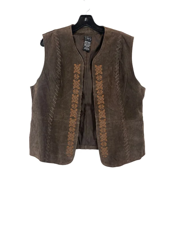 Vest Other By Clothes Mentor In Brown, Size: Xl