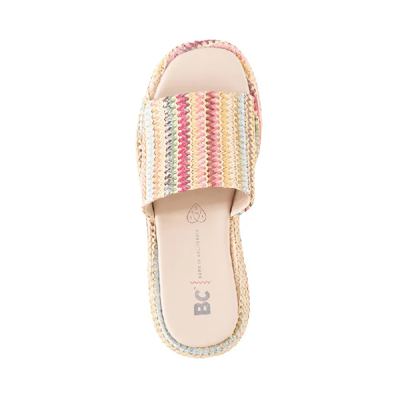 Driftwood Slide in Multi Raffia from BC Footwear