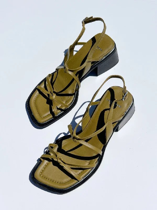 Ines Strappy Sandal - Amber Green