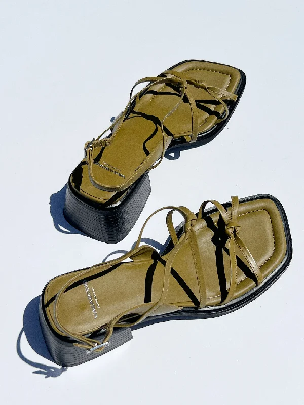 Ines Strappy Sandal - Amber Green